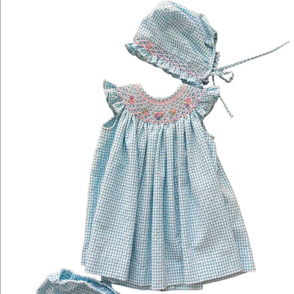 Luli and Me Dress Bonnet and Bloomer